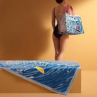 タオル HERMES Terry Beach Towels wave-beach-towel--103550M 01-